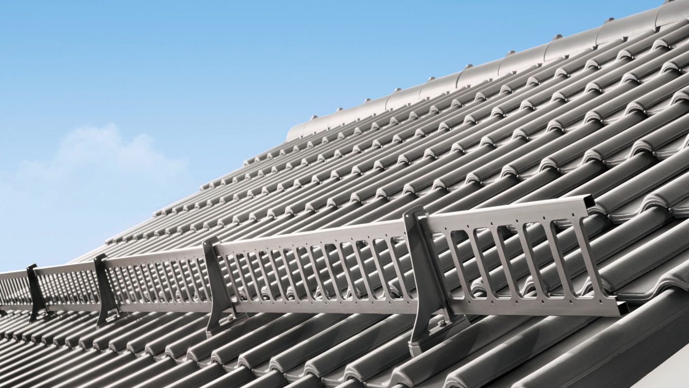 Roof with snow guard and snow retention system